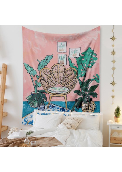Botanik Boho Ev Goblen Estetik Sanat Ev Arka Plan Kumaş Süsleme Hediye Mandala Goblen Süsleme (ZJ825-61, 71 x 91 Inç) (Yurt Dışından)