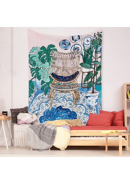 Botanik Boho Ev Goblen Estetik Sanat Ev Arka Plan Kumaş Süsleme Hediye Mandala Goblen Süsleme (ZJ825-60, 71 x 91 Inç) (Yurt Dışından)