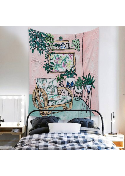 Botanik Boho Ev Goblen Estetik Sanat Ev Arka Plan Kumaş Süsleme Hediye Mandala Goblen Süsleme (ZJ825-65, 51 x 59 Inç) (Yurt Dışından)