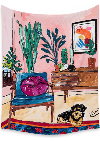 Botanik Boho Ev Goblen Estetik Sanat Ev Arka Plan Kumaş Süsleme Hediye Mandala Goblen Süsleme (ZJ825-59, 51 x 59 Inç) (Yurt Dışından)