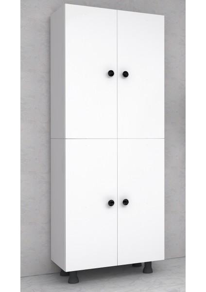 4 Bölmeli Çok Amaçlı Mutfak Kiler Banyo Balkon Dolabı 60 Cm  MDF