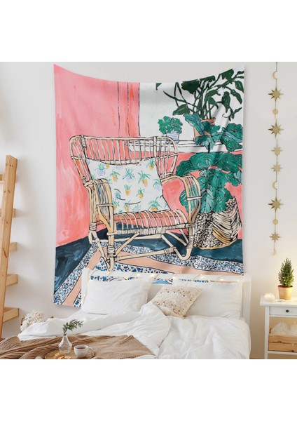 Botanik Boho Ev Goblen Estetik Sanat Ev Arka Plan Kumaş Süsleme Hediye Mandala Goblen Süsleme (ZJ825-66, 51 x 59 Inç) (Yurt Dışından)