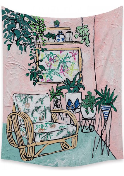 Botanik Boho Ev Goblen Estetik Sanat Ev Arka Plan Kumaş Süsleme Hediye Mandala Goblen Süsleme (ZJ825-65, 71 x 91 Inç) (Yurt Dışından)