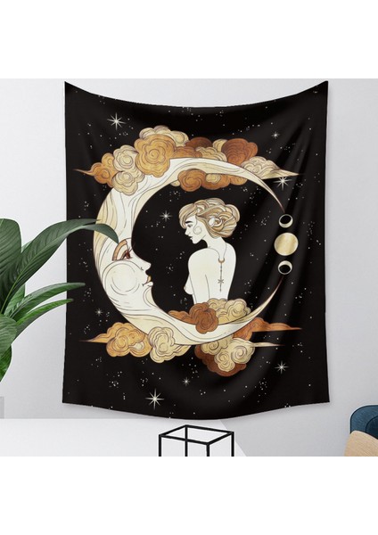 Tarot Ay Goblen Duvar Asılı Altın Yıldızlı Yıldızlar Yatak Odası Için Goblen Ay ve Bulut Duvar Goblen Oturma Odası Ev Yurt Dekoru Için Estetik Ay Goblen (GT320001, 51 x 59 Inc) (Yurt Dışından) fırsatları