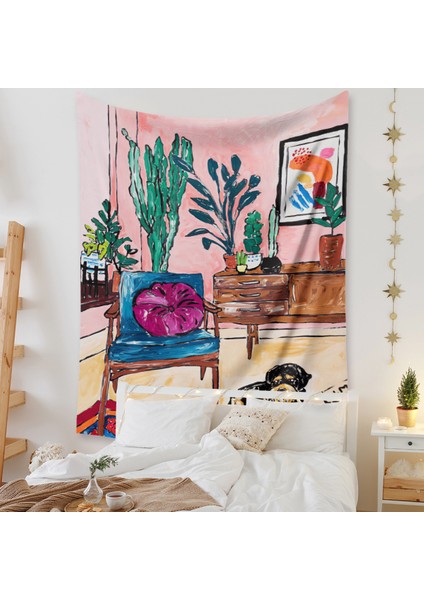 Botanik Boho Ev Goblen Estetik Sanat Ev Arka Plan Kumaş Süsleme Hediye Mandala Goblen Süsleme (ZJ825-59, 59 x 79 Inç) (Yurt Dışından) fiyatları