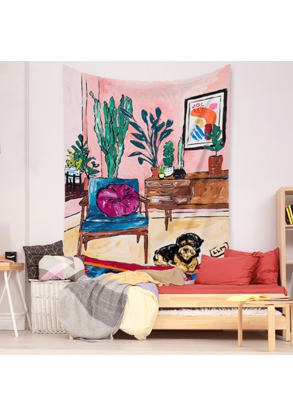 Botanik Boho Ev Goblen Estetik Sanat Ev Arka Plan Kumaş Süsleme Hediye Mandala Goblen Süsleme (ZJ825-59, 59 x 79 Inç) (Yurt Dışından) modelleri