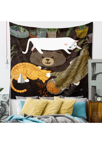 Goblen Estetik Sanat Ev Arka Plan Kumaş Dekor Hediye Sevimli Kedi Girly Oturma Odası Yatak Odası Dekor Için Küçük Taze Goblen (3, 39 x 59 Inç) (Yurt Dışından) fiyatları