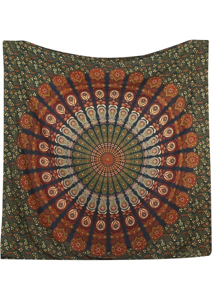 Hippi Bohem Psychedelic Altın Mavi Tavuskuşu Mandala Duvar Asılı Yatak Goblen (Altın Yeşil, Boyut: 51,2" x 59,1") (Yurt Dışından) fırsatları