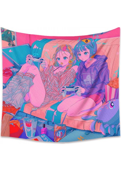 Anime Goblen Estetik Sanat Ev Arka Plan Kumaş Dekor Hediye Boho Goblen Oturma Odası Yatak Odası Dekoru Için (614-6, 29 x 38 Inç) (Yurt Dışından)