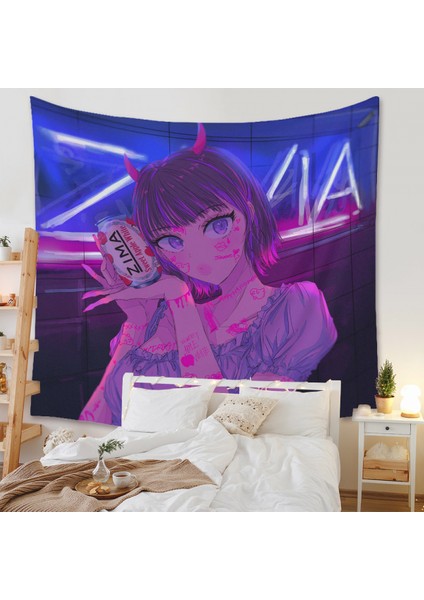 Anime Goblen Estetik Sanat Ev Arka Plan Kumaş Dekor Hediye Boho Goblen Oturma Odası Için Yatak Odası Dekoru (614-5, 59X79 Inç) (Yurt Dışından)