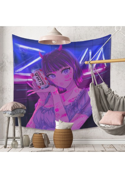 Anime Goblen Estetik Sanat Ev Arka Plan Kumaş Dekor Hediye Boho Goblen Oturma Odası Için Yatak Odası Dekoru (614-5, 59X79 Inç) (Yurt Dışından)