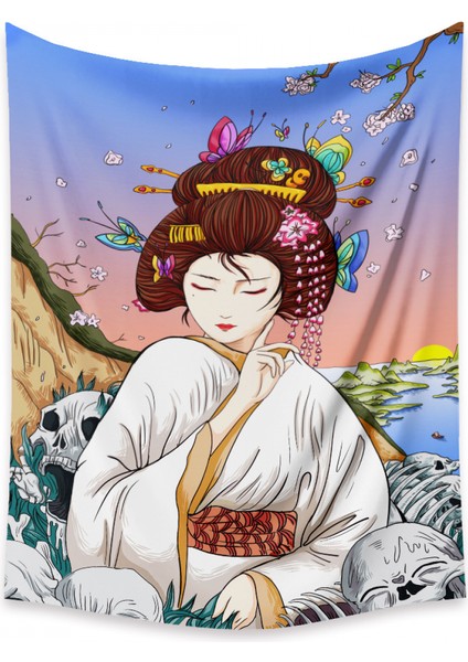 Goblen Estetik Sanat Ev Arka Plan Kumaş Dekor Hediye Japon Goblen Oturma Odası Yatak Odası Dekor Için (1983B, 59 x 79 Inç) (Yurt Dışından)