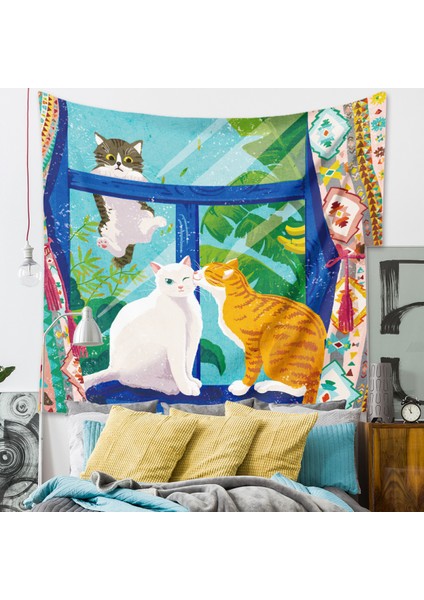 Goblen Estetik Sanat Ev Arka Plan Kumaş Dekor Hediye Sevimli Kedi Girly Oturma Odası Yatak Odası Dekor Için Küçük Taze Goblen (2, 59 x 79 Inç) (Yurt Dışından) fiyatları