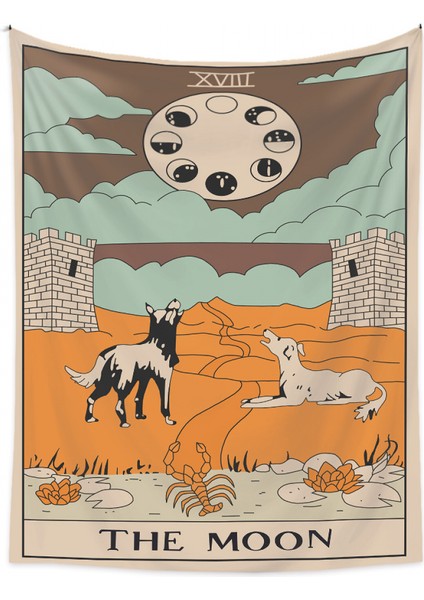 Bohem Goblen Estetik Sanat Ev Arka Plan Kumaş Süsleme Hediye Tarot Goblen Oturma Odası Yatak Odası Süsleme (QY413-2, 71 x 91 Inç) (Yurt Dışından)
