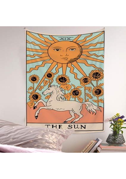 Bohem Goblen Estetik Sanat Ev Arka Plan Kumaş Süsleme Hediye Tarot Goblen Oturma Odası Yatak Odası Süsleme (QY413-1, 29 x 38 Inç) (Yurt Dışından)