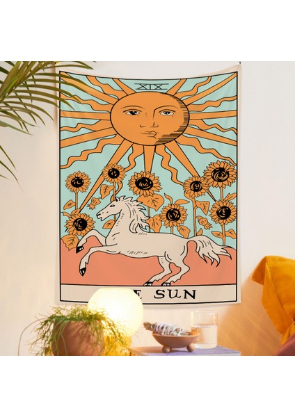 Bohem Goblen Estetik Sanat Ev Arka Plan Kumaş Süsleme Hediye Tarot Goblen Oturma Odası Yatak Odası Süsleme (QY413-1, 29 x 38 Inç) (Yurt Dışından)