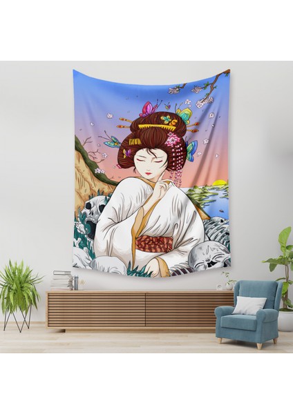 Goblen Estetik Sanat Ev Arka Plan Kumaş Dekor Hediye Japon Goblen Oturma Odası Yatak Odası Dekor Için (1983B, 39 x 59 Inç) (Yurt Dışından)