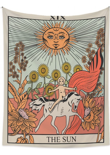 Bohem Goblen Estetik Sanat Ev Arka Plan Kumaş Süsleme Hediye Tarot Goblen Oturma Odası Yatak Odası Süsleme (QY414-3, 59 x 79 Inç) (Yurt Dışından)