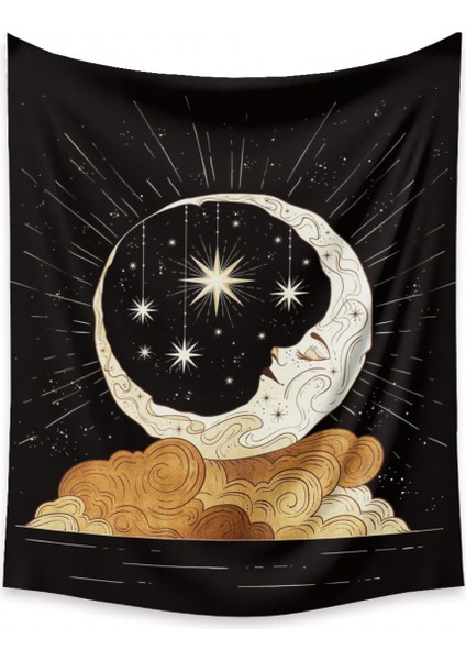 Tarot Ay Goblen Duvar Asılı Altın Yıldızlı Yıldızlar Yatak Odası Için Goblen Ay ve Bulut Duvar Goblen Oturma Odası Ev Yurt Dekoru Için Estetik Ay Goblen (GT320004, 29 x 38 Inc) (Yurt Dışından)