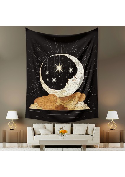 Tarot Ay Goblen Duvar Asılı Altın Yıldızlı Yıldızlar Yatak Odası Için Goblen Ay ve Bulut Duvar Goblen Oturma Odası Ev Yurt Dekoru Için Estetik Ay Goblen (GT320004, 29 x 38 Inc) (Yurt Dışından) modelleri