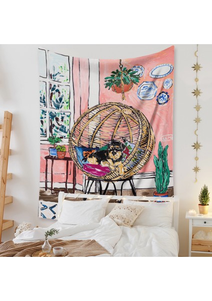 Botanik Boho Ev Goblen Estetik Sanat Ev Arka Plan Kumaş Süsleme Hediye Mandala Goblen Süsleme (ZJ825-52, 51 x 59 Inç) (Yurt Dışından)