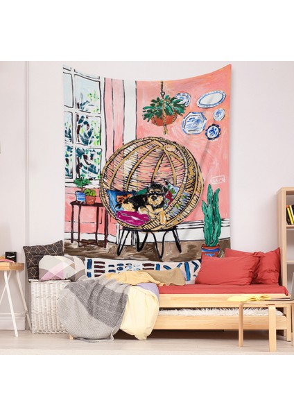 Botanik Boho Ev Goblen Estetik Sanat Ev Arka Plan Kumaş Süsleme Hediye Mandala Goblen Süsleme (ZJ825-52, 51 x 59 Inç) (Yurt Dışından)