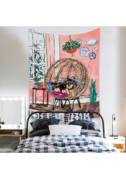 Botanik Boho Ev Goblen Estetik Sanat Ev Arka Plan Kumaş Süsleme Hediye Mandala Goblen Süsleme (ZJ825-52, 51 x 59 Inç) (Yurt Dışından)