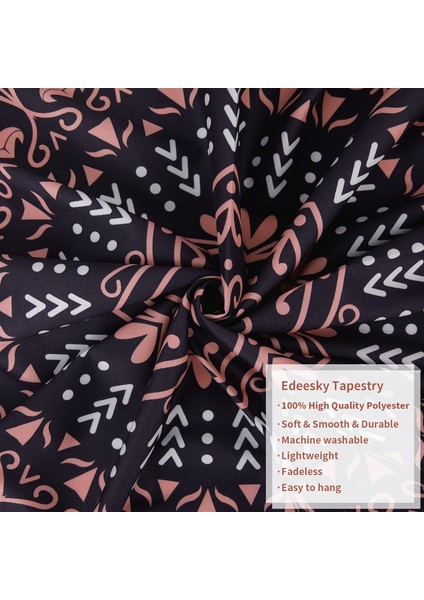 Siyah Pembe Mandala Goblen Duvar Asılı Vintage Halılar Estetik Hippi Duvar Dekoru Bohem Duvar Sanatı Boho Ev Dekorasyonu Yatak Odası, Oturma Odası, Yurt - 51"x 59" (Yurt Dışından) fiyatları