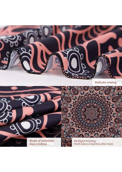 Siyah Pembe Mandala Goblen Duvar Asılı Vintage Halılar Estetik Hippi Duvar Dekoru Bohem Duvar Sanatı Boho Ev Dekorasyonu Yatak Odası, Oturma Odası, Yurt - 51"x 59" (Yurt Dışından) modelleri