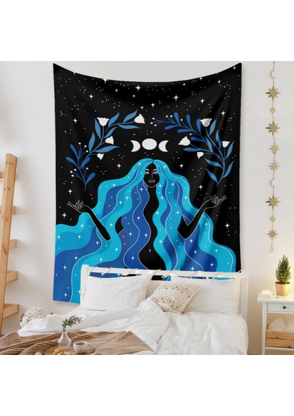 Boho Goblen Estetik Sanat Ev Arka Plan Kumaş Dekor Hediye Goblen Oturma Odası Yatak Odası Dekor (520-2, 71 x 91 Inç) (Yurt Dışından)
