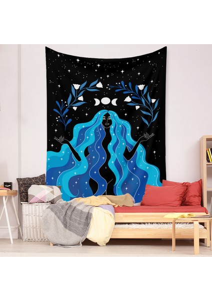Boho Goblen Estetik Sanat Ev Arka Plan Kumaş Dekor Hediye Goblen Oturma Odası Yatak Odası Dekor (520-2, 71 x 91 Inç) (Yurt Dışından)