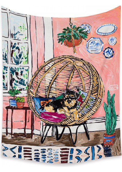 Botanik Boho Ev Goblen Estetik Sanat Ev Arka Plan Kumaş Süsleme Hediye Mandala Goblen Süsleme (ZJ825-52, 71 x 91 Inç) (Yurt Dışından)