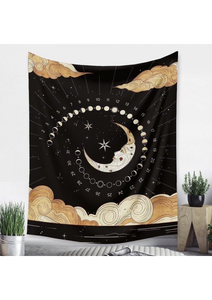Tarot Ay Goblen Duvar Asılı Altın Yıldızlı Yıldızlar Yatak Odası Için Goblen Ay ve Bulut Duvar Goblen Oturma Odası Ev Yurt Dekoru Için Estetik Ay Goblen (GT320005, 39 x 59 Inc) (Yurt Dışından)