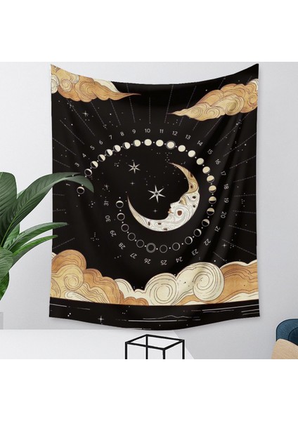 Tarot Ay Goblen Duvar Asılı Altın Yıldızlı Yıldızlar Yatak Odası Için Goblen Ay ve Bulut Duvar Goblen Oturma Odası Ev Yurt Dekoru Için Estetik Ay Goblen (GT320005, 39 x 59 Inc) (Yurt Dışından)