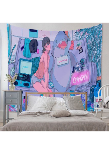 Anime Goblen Estetik Sanat Ev Arka Plan Kumaş Dekor Hediye Boho Goblen Oturma Odası Yatak Odası Dekoru Için (614-3, 71X91 Inç) (Yurt Dışından) modelleri