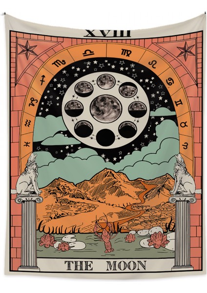 Bohem Goblen Estetik Sanat Ev Arka Plan Kumaş Süsleme Hediye Tarot Goblen Oturma Odası Yatak Odası Süsleme (QY414-2, 39 x 59 Inç) (Yurt Dışından)