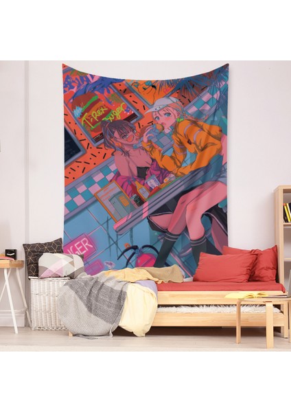 Anime Goblen Estetik Sanat Ev Arka Plan Kumaş Dekor Hediye Boho Goblen Oturma Odası Yatak Odası Dekoru Için (614-16, 29 x 38 Inç) (Yurt Dışından)