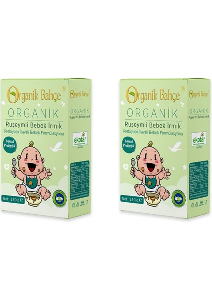 Organik Bahçe Organik Ruşeymli Bebek İrmik Besleyici ve Prebiyotik 2 x 250 gr