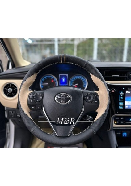 Toyota Corolla Tasarım Kombin Orjinal Kaplama Deri Direksiyon Kılıfı