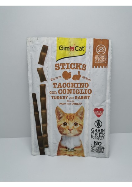 Gim-Cat Hindi Eti ve Tavşan Eti Aromalı Sticks Ödül Maması