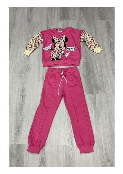 Zara Leopar Kol Minnie 3 Iplik Takım Pembe