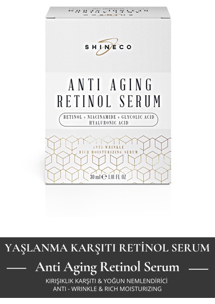 - Anti Aging Retinol Serum 30 ml - Yaşlanma Karşıtı