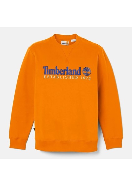 Logo Işlemeli Erkek Turuncu Sweatshirt