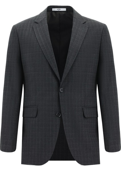 Slim Fit Yünlü Klasik Ekose Takım Elbise fiyatları