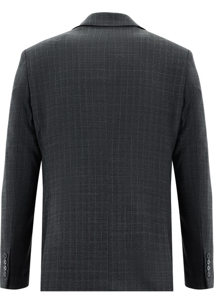 Slim Fit Yünlü Klasik Ekose Takım Elbise modelleri