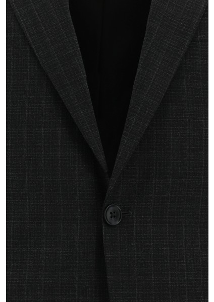 Slim Fit Yünlü Klasik Ekose Takım Elbise fırsatları