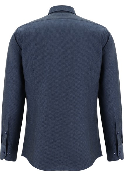 Uzun Kol Slim Fit Desenli Pamuk Gömlek fiyatları