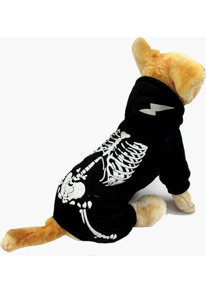 Cadılar Bayramı İskeleti Teddy Corgi Aydınlık İskelet Sonbahar ve Kış Evcil Hayvan Giysileri (Yurt Dışından)