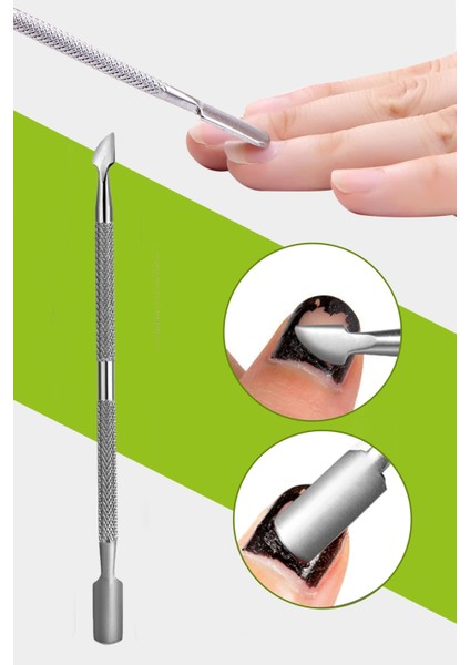 Çift Uçlu Kronk Tırnak Sıyırıcı Tırnak Eti İtici XL241B