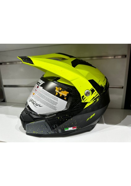 Kask SW-X60 Mat Black/yellow Camlı Güneş Gözlüklü